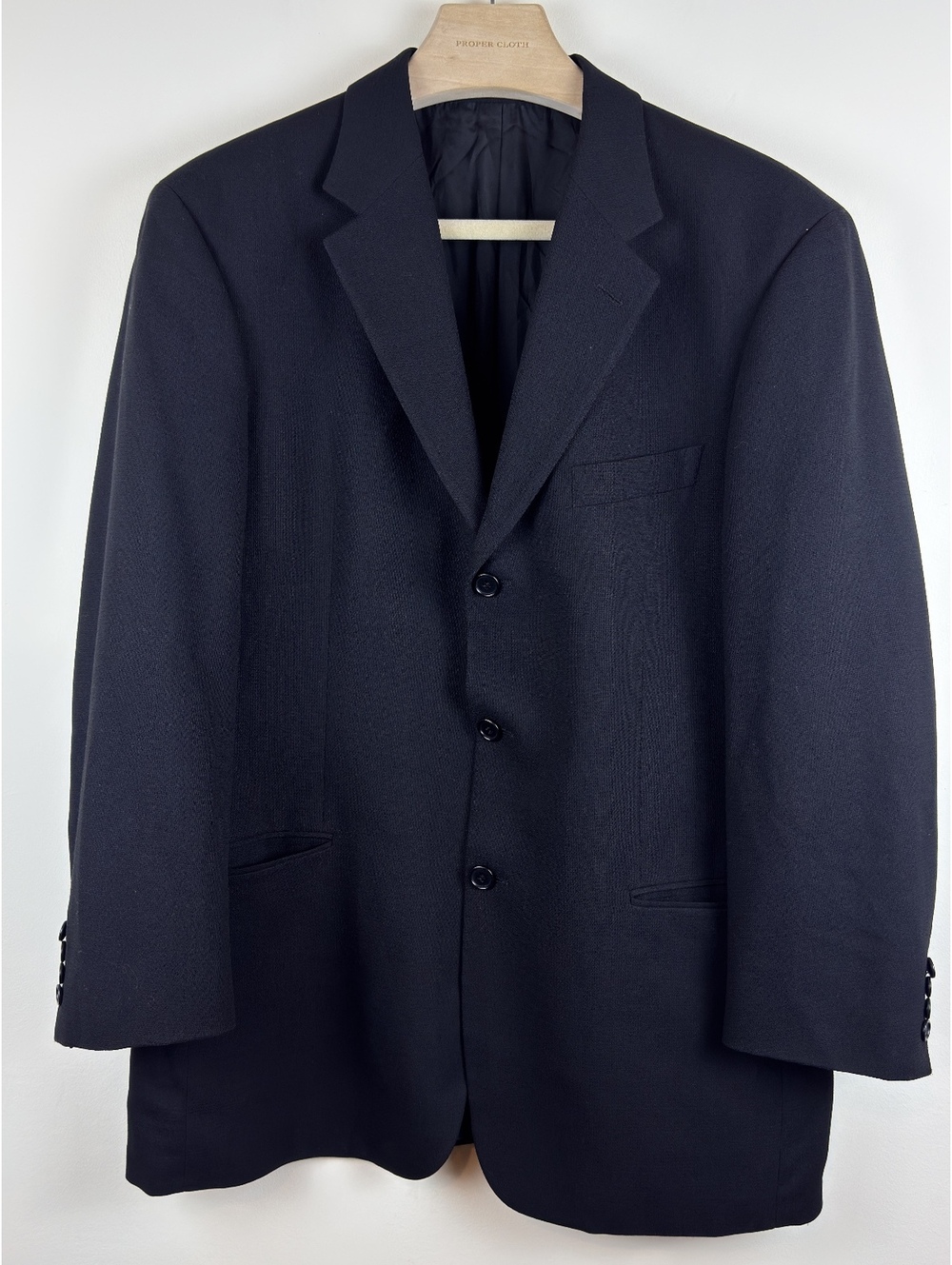Vintage Hugo Boss Made USA Men’s Black 3 Button Blazer Sport Coat 90s Long